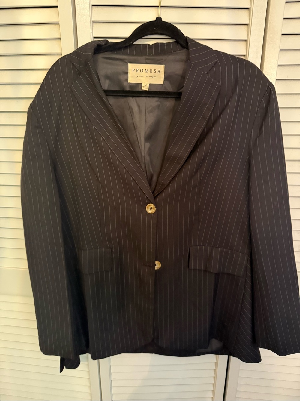 Promesa Charcoal Pinstripe Suit Jacket
